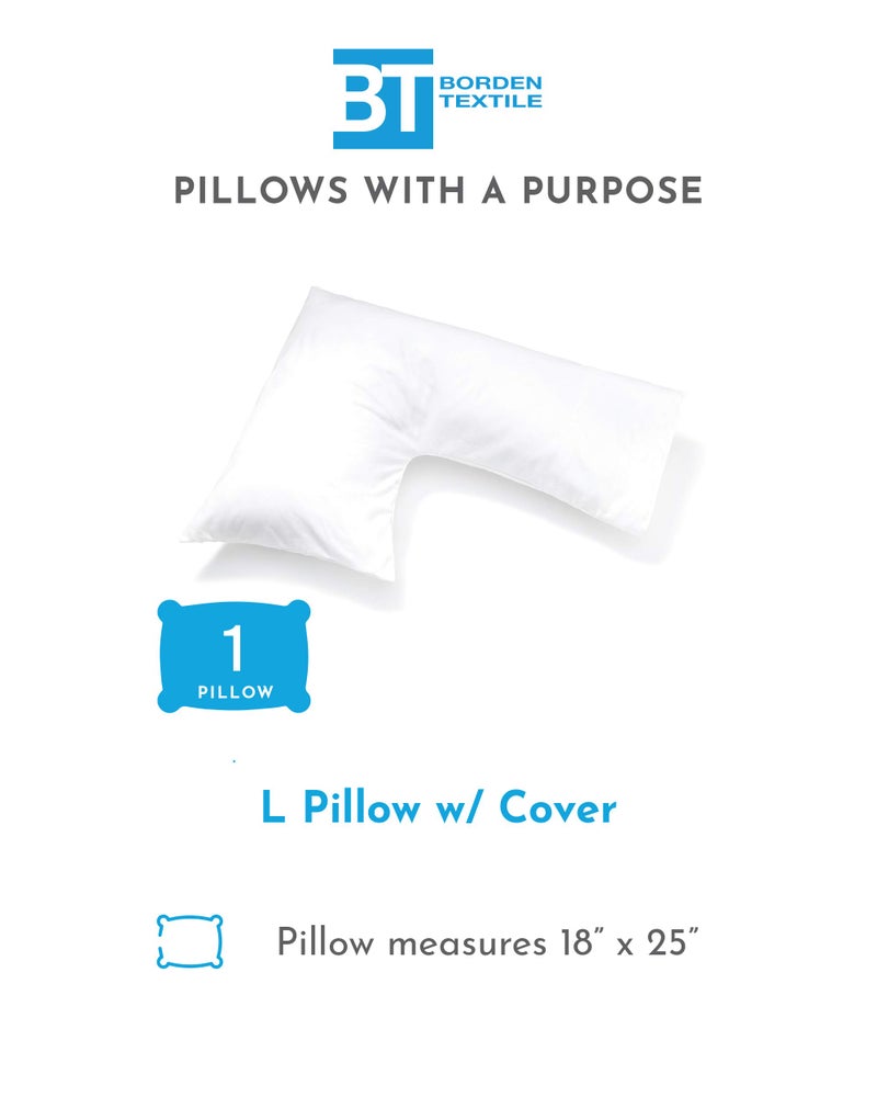 PILLOWS WITH A PURPOSE L Shaped Pillow Support for Head, Neck and Shoulders - White Cover Included - Image 2